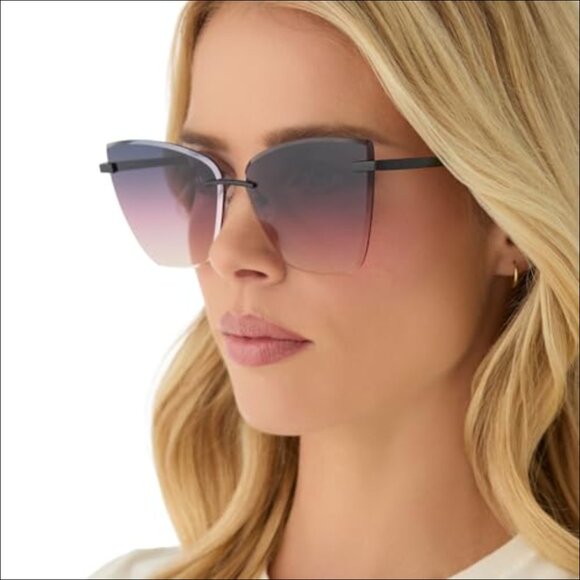 Oversized Cat Eye Sunglasses UV400 Protection Premium Stainless Steel main image 4
